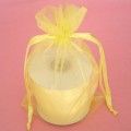 Flat Organza Gift Bag with 2 Satin Ribbon Baby Maize 10/PK
